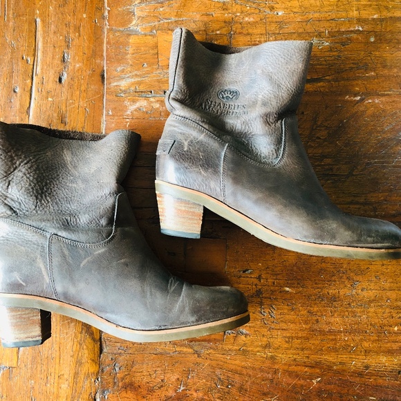 Shabbies Amsterdam leather ankle boots bohemian dark brown US10 EU41 - Picture 3 of 10